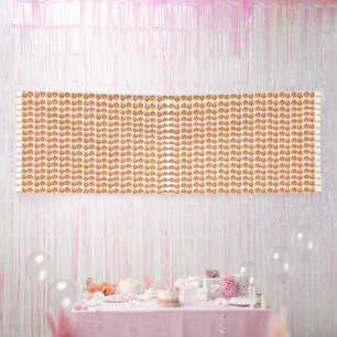 an orange and white pattern on a white background banner