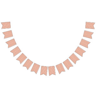 an orange and white pattern on a white background bunting