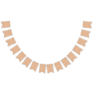an orange and white pattern on a white background bunting
