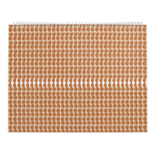  an orange and white pattern on a white background calendar