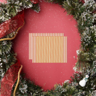 an orange and white pattern on a white background foil holiday postcard