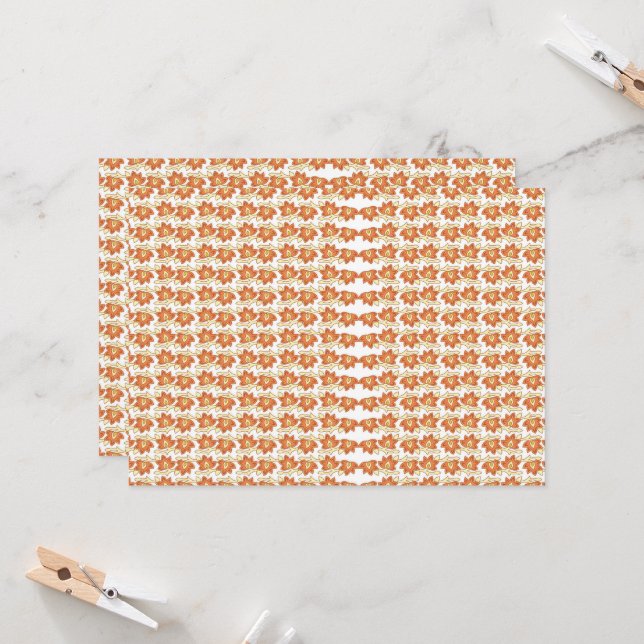 an orange and white pattern on a white background invitation (Front/Back In Situ)