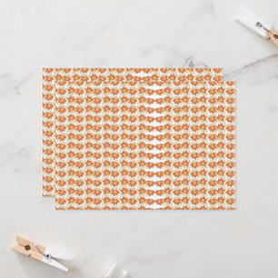 an orange and white pattern on a white background invitation