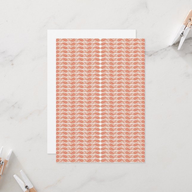 an orange and white pattern on a white background invitation (Front/Back In Situ)