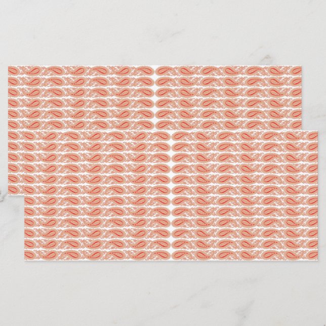 an orange and white pattern on a white background menu (Front/Back)