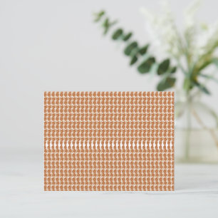 an orange and white pattern on a white background postcard