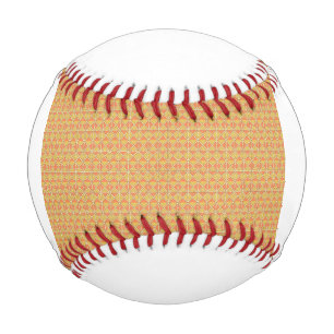 an orange and yellow background with a pattern baseball