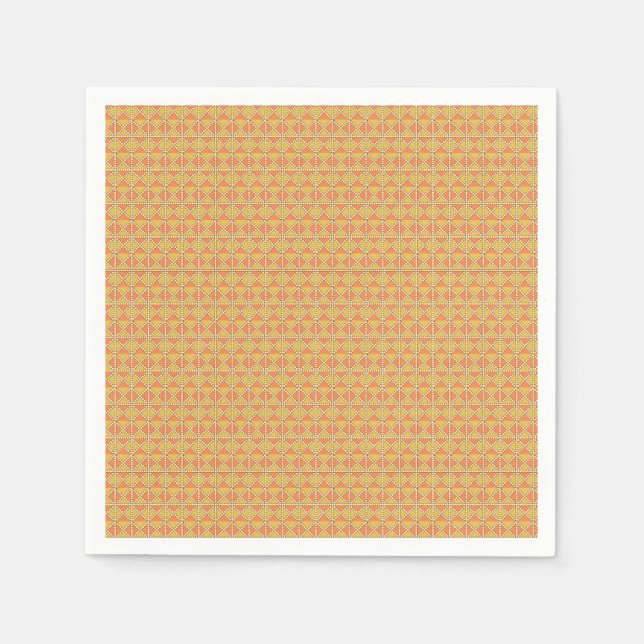 an orange and yellow background with a pattern napkin (Front)