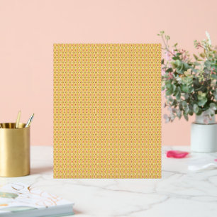 an orange and yellow background with circles acrylic sign