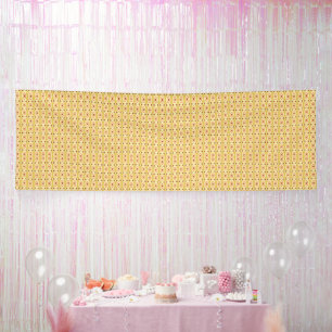 an orange and yellow background with circles banner