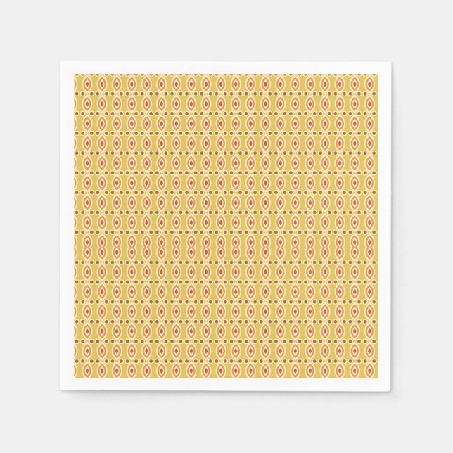 an orange and yellow background with circles napkin (Front)