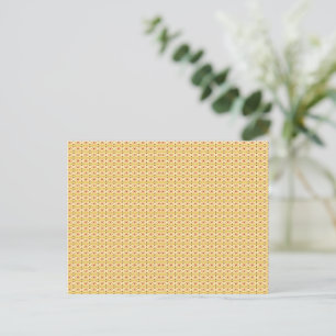 an orange and yellow background with circles postcard