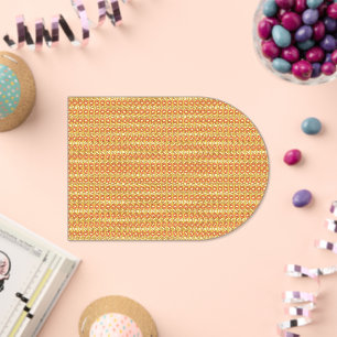 an orange and yellow background with small dots acrylic invitations