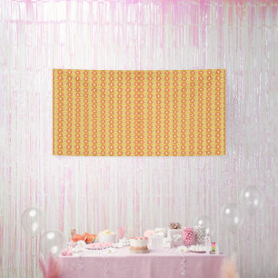 an orange and yellow background with small dots banner