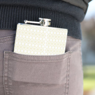an orange and yellow background with small dots hip flask