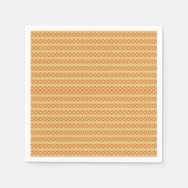 an orange and yellow background with small dots napkin (Front)