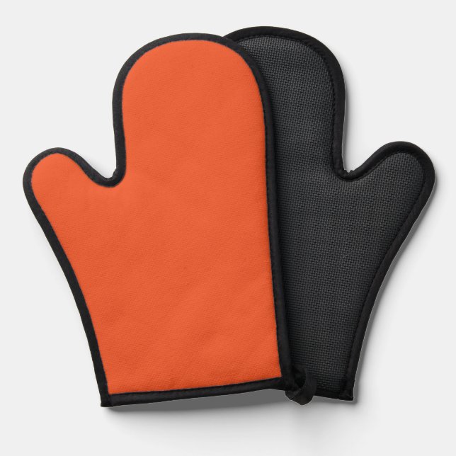 an orange background with a black border oven mitt (Front/Back)