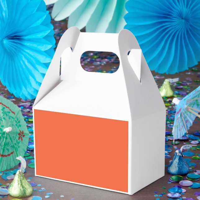 an orange background with a favour box (Party)