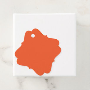 an orange background with a favour tags
