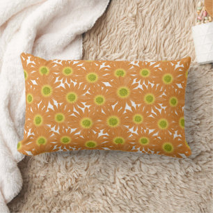 An orange flower lumbar cushion