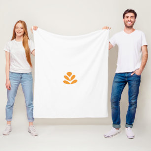 an orange flower on a white background fleece blanket