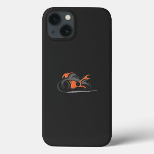 an orange motorcycle with a black background iPhone 13 case