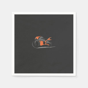 an orange motorcycle with a black background napkin