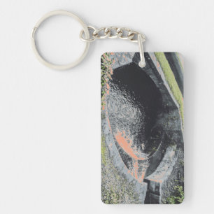An Orange Pool in Welshpool Key Ring