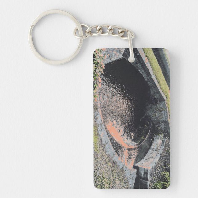 An Orange Pool in Welshpool Key Ring (Front)