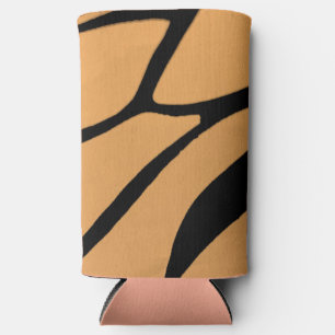 an orange surface with irregular black lines seltzer can cooler