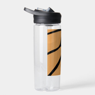  an orange surface with irregular black lines water bottle