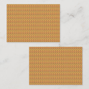 An orange, yellow, and brown symmetrical pattern w appointment card