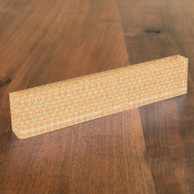 An orange, yellow, and brown symmetrical pattern w nameplate (Side)