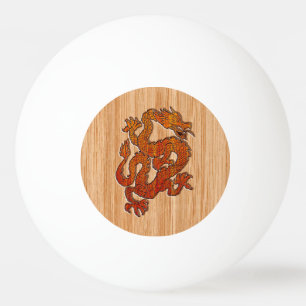 An oriental Dragon in Bamboo Ping Pong Ball