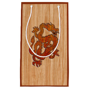 An oriental Dragon in Bamboo Small Gift Bag