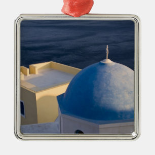 An Orthodox Church near the sea, Oia Santorini Metal Tree Decoration