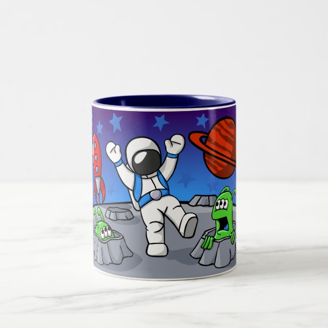 An Outer Space Adventure Two-Tone Coffee Mug (Center)