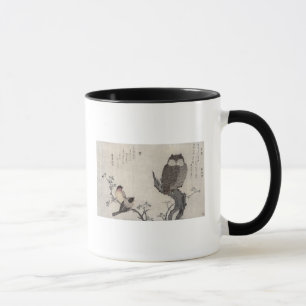 An Owl and two Eastern Bullfinches Mug