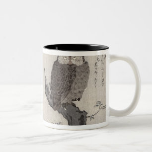An Owl and two Eastern Bullfinches Two-Tone Coffee Mug