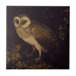 An Owl by Moses Haughton the Elder Ceramic Tile