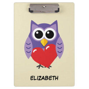 An Owly Love Add Your Name Clipboard