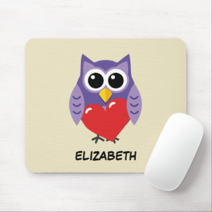 An Owly Love   Add Your Name Mouse Pad
