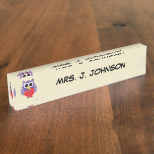 An Owly Love Add Your Name Nameplate