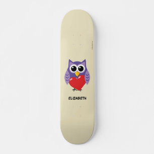 An Owly Love   Add Your Name Skateboard