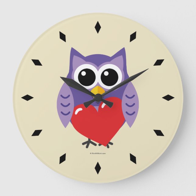 An Owly Love Large Clock (Front)