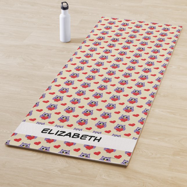 An Owly Love Pattern | Add Your Name Yoga Mat (In Situ)