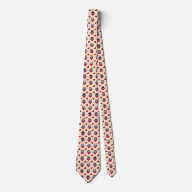 An Owly Love Pattern Tie (Front)