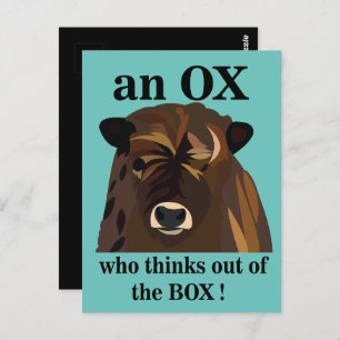 An Ox Who Thinks Out Of The Box Postcard