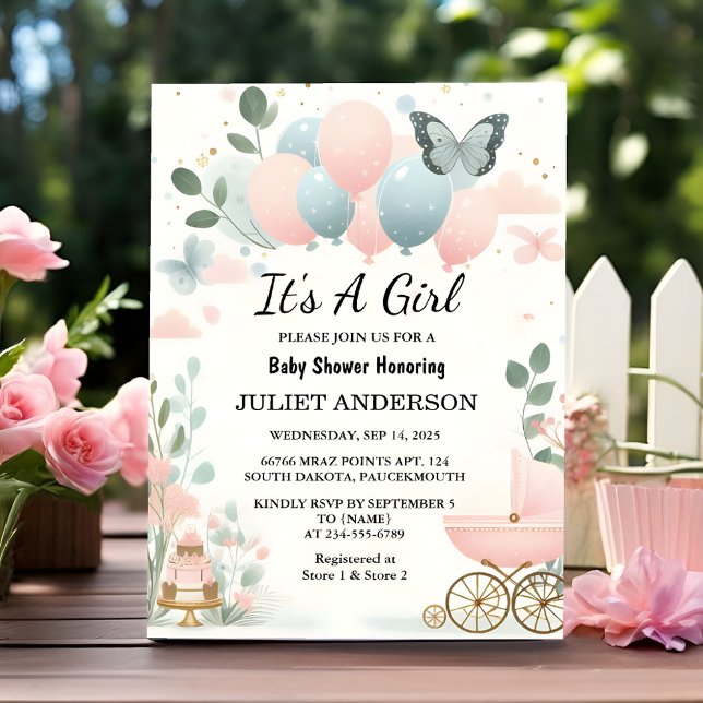 An Rose Boho Gold Mum Chic Spring Baby Girl Shower Invitation (Creator Uploaded)