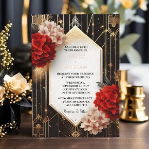 An Roses Garden Diamond Red Black And Gold Wedding